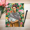 "The Painter" Frida Kahlo Signed Watercolor Print 