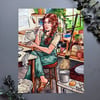 Pottery Witch Signed Watercolor Print