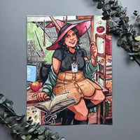 Teacher Witch Signed Watercolor Print