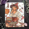 Divine Baking Witch Signed Watercolor Print