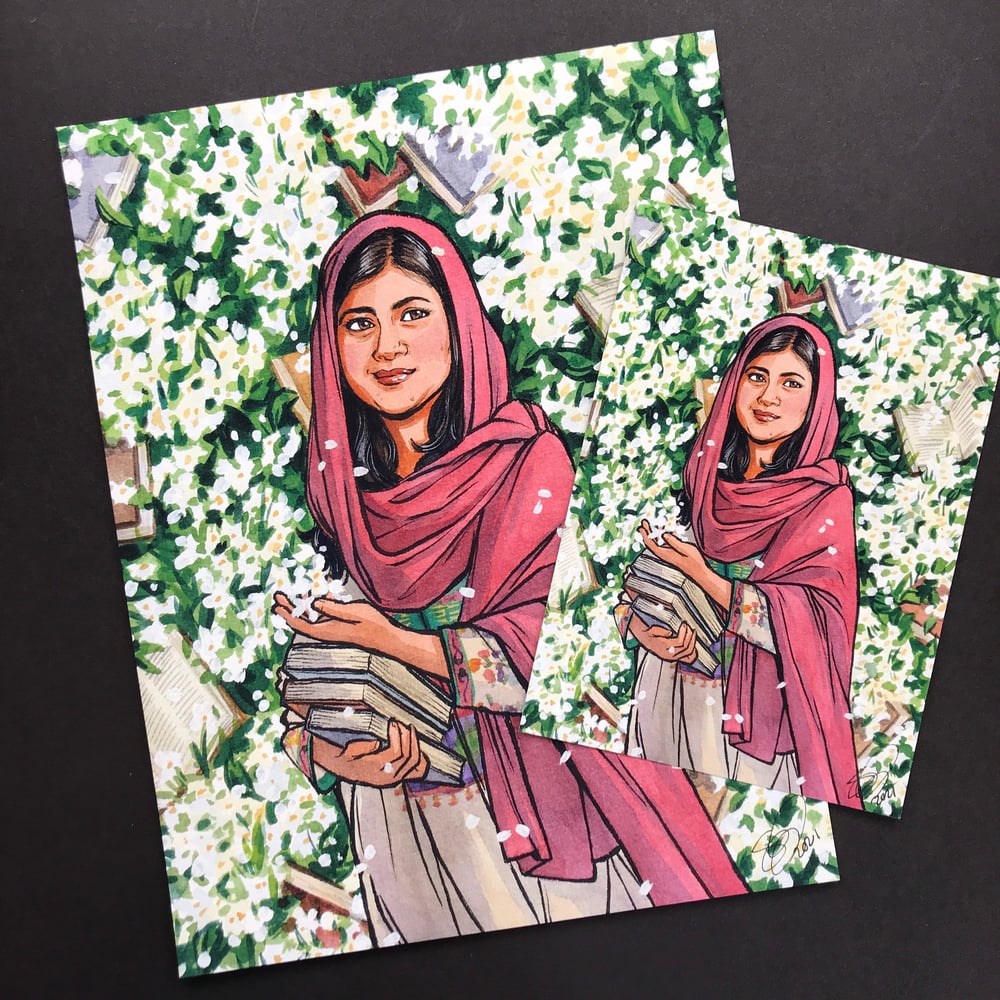 "The Fearless" Malala Signed Print Watercolor Original