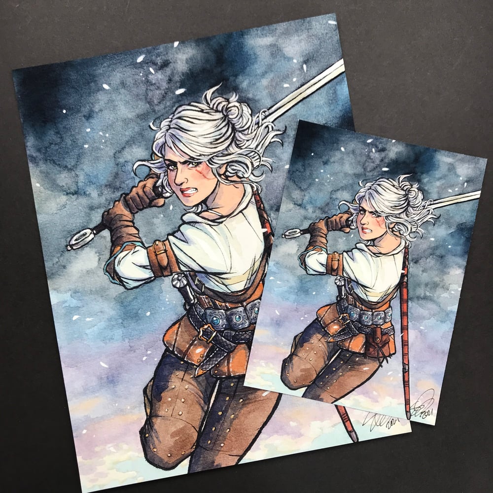 "The Sorceress" Ciri Signed Watercolor Print