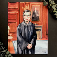 Image 1 of "The Notorious" RBG Signed Watercolor Print 