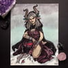 Lady Krampus Signed Watercolor Print