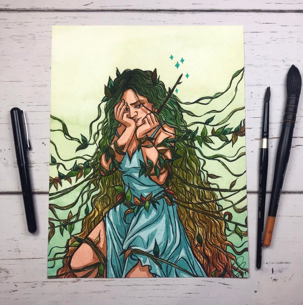 Overgrown Witch Signed Watercolor Print