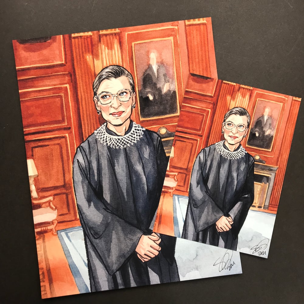 "The Notorious" RBG Signed Watercolor Print 