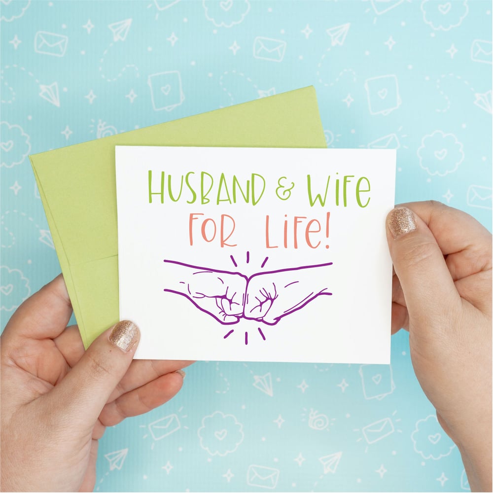 Image of Husband & Wife For Life Fist Bump Card