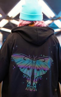 Image 2 of  Reflective Luna Moth Zip Up Hoodie