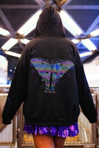 Image 3 of  Reflective Luna Moth Zip Up Hoodie