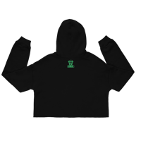 Image 4 of Women's MK Green Flag Crop Top Hoodie