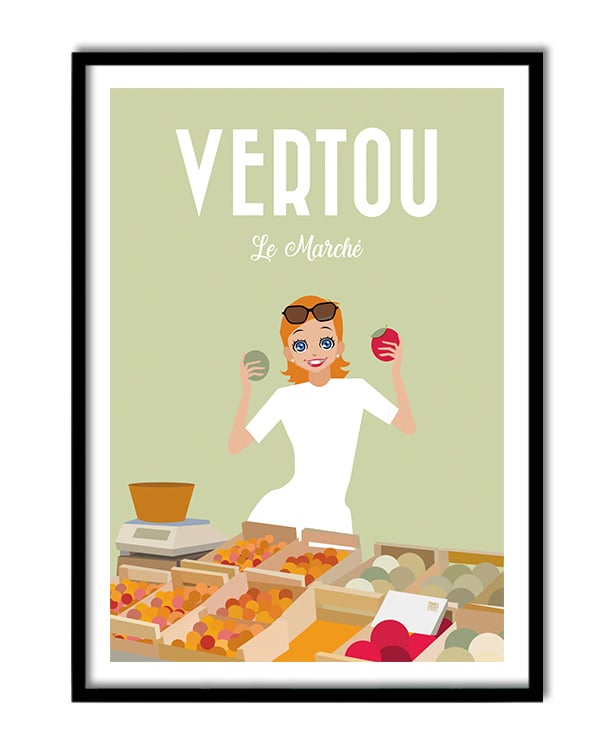 Image of Vertou "le marché" 50x70cm