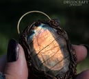 Image 5 of Orange Flash Labradorite Talisman