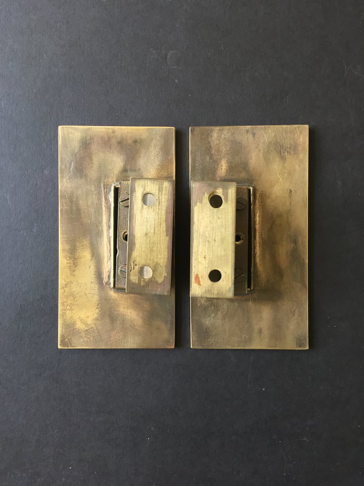 Image of Pair of Brass Push-Pull Door Handles, Italy