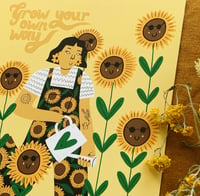 Image 3 of Grow Your Own Way Sunflower Print/ Postcard
