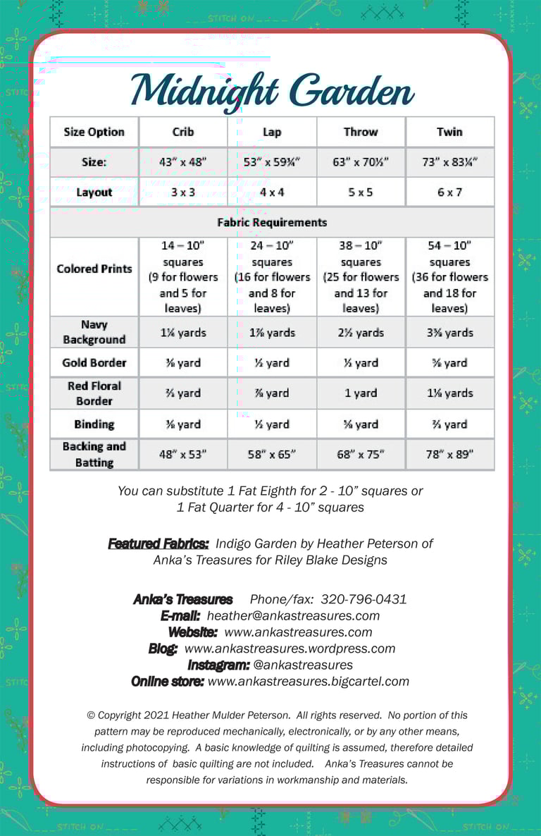 Midnight Garden PDF pattern Image 5