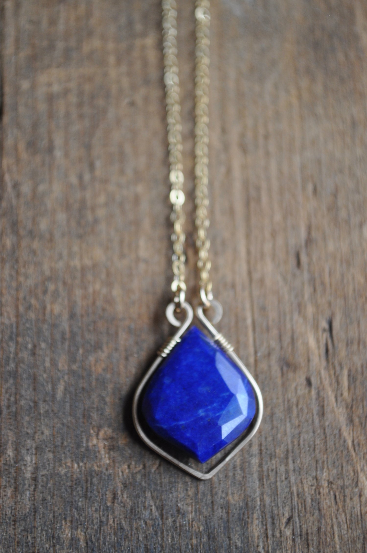 Image of Lapis Lazuli Necklace in Gold Fill