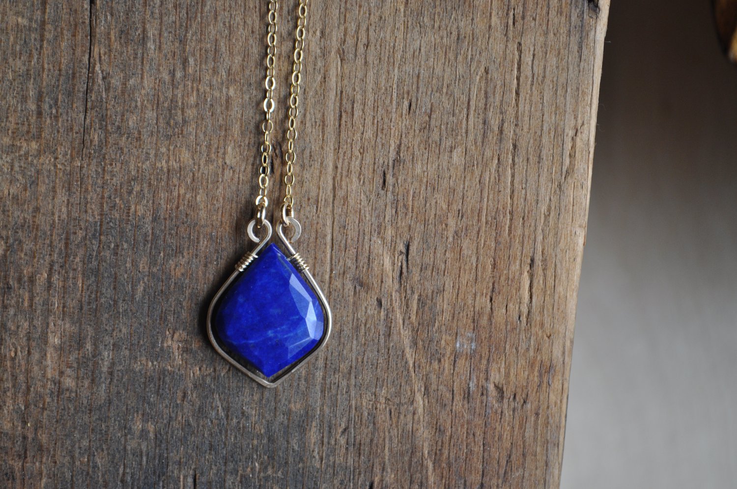 Image of Lapis Lazuli Necklace in Gold Fill