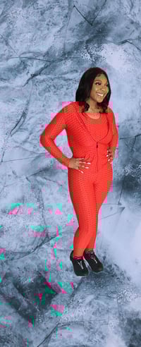 Image 1 of 3 pc Red Jacket, Pants & Shirt Active Wear.