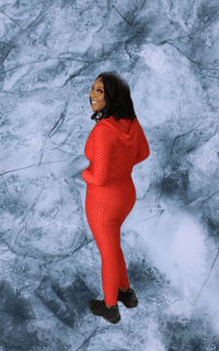 Image 2 of 3 pc Red Jacket, Pants & Shirt Active Wear.
