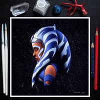 Image 1 of 2023 Ahsoka Tano Star Wars Clone Wars Fine Art Print 