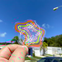 Image 2 of squiggly flowerz clear sticker!
