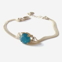 Image 1 of Bracelet Bleu Caraïbe en Argent "CAB"