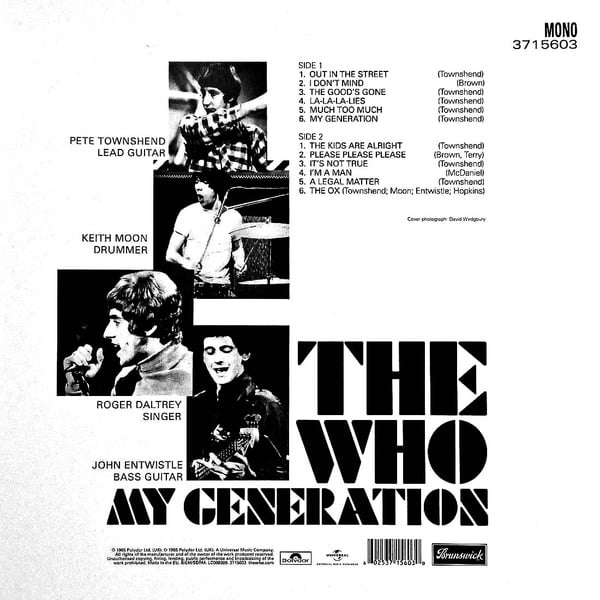 The Who ‎– My Generation, VINYL LP, NEW