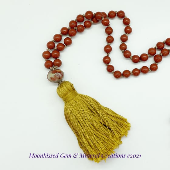 Image of Red Jasper Hand Knotted Mala