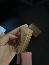 Image 2 of Jeu de patience 2x 52 cartes grimaud, étui Pussey en cuir, rare! XIXème siècle!