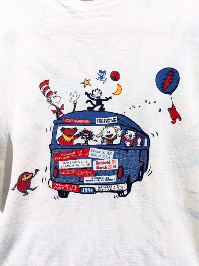 Grateful Dead 1994 Spring Tour Cartoon Lot T-Shirt - Fits L