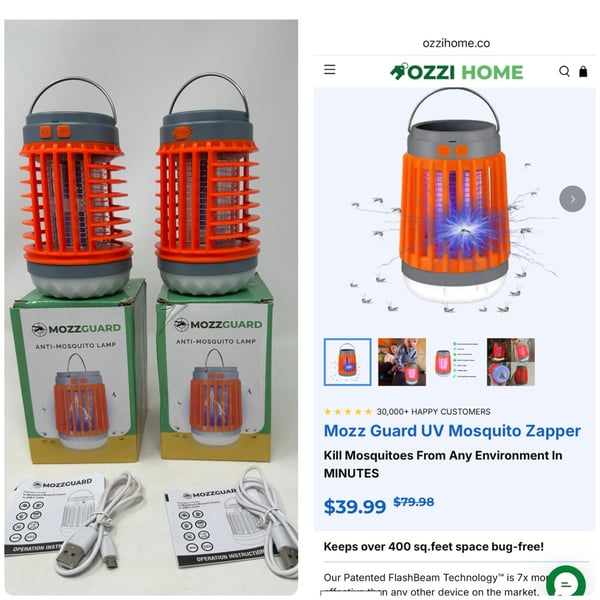 Image of Mozz Guard UV Mosquito Zapper Orange - 2 Units - Free Shipping 