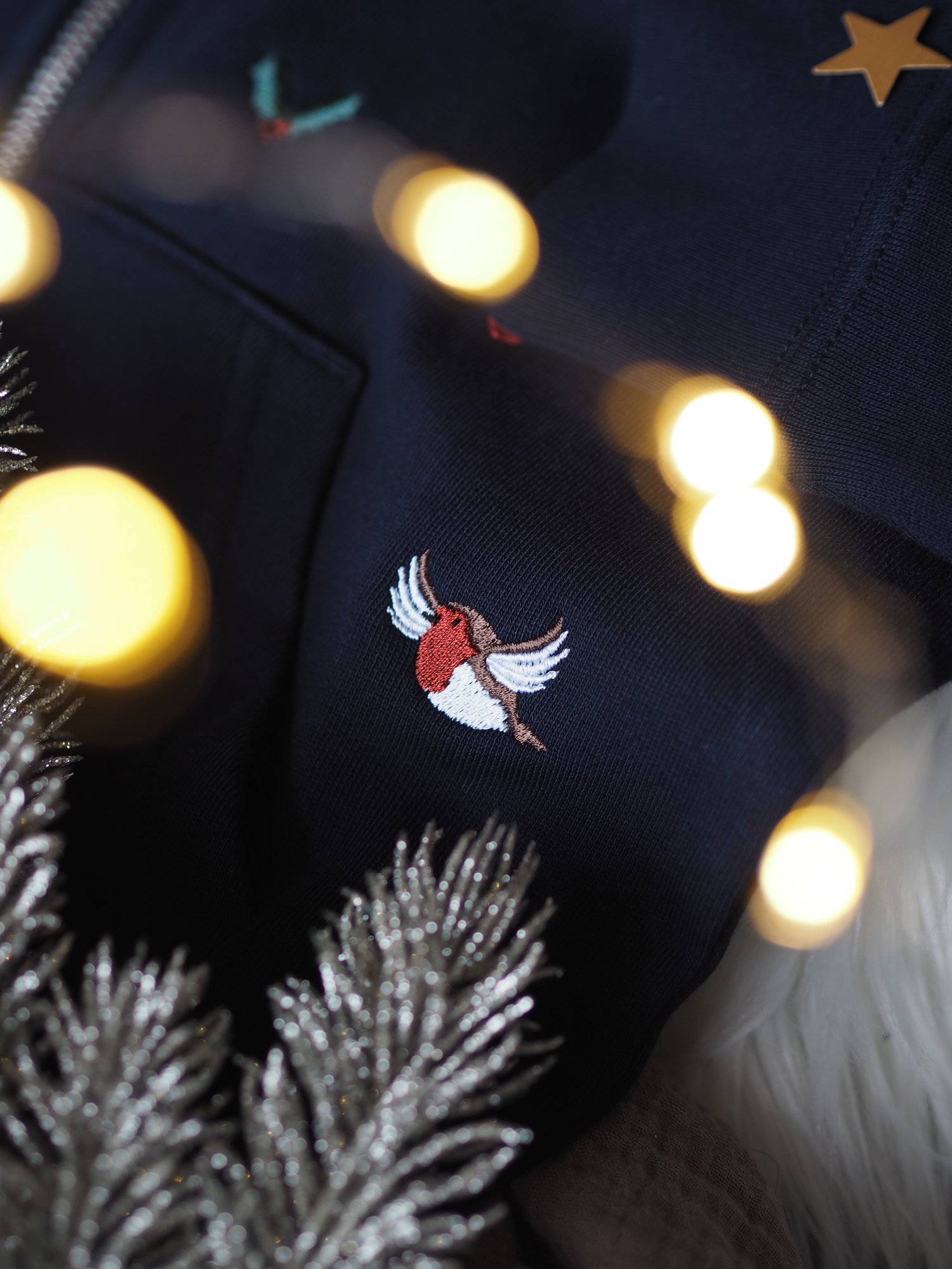 Image of Christmas Sprinkles - Navy zipped hoody