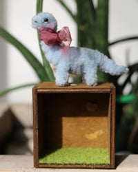 Image 2 of Pipe cleaner brontosaurus with wooden modular display