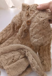 Image 3 of Knitted baby set for photoshoot | 0-3 months |  beige tones