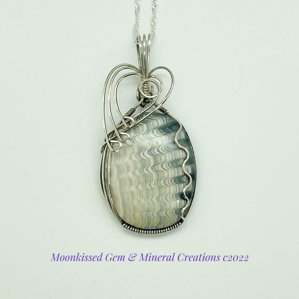 Image of Fossilized Anadara Devincta Shell Sterling Silver Pendant