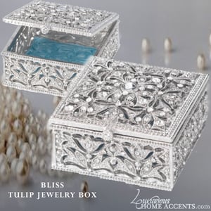 Image of Bliss Tulip Silver Swarovski Crystal Jewelry Box