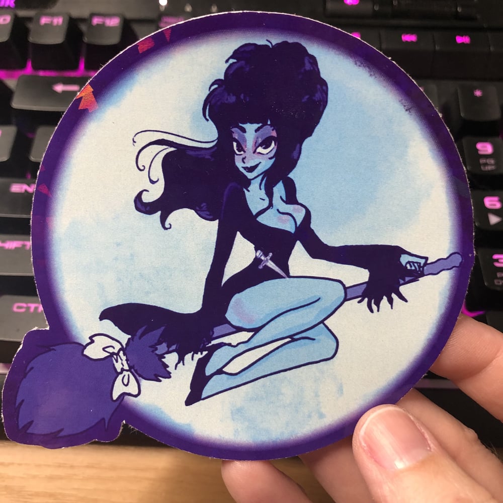 Image of Elvira holographic sticker