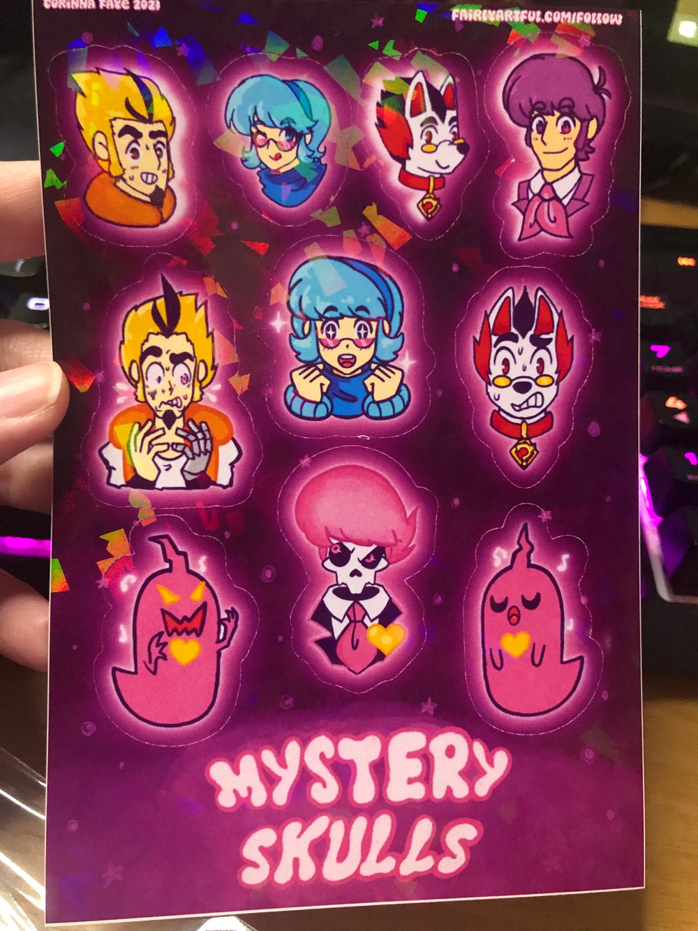 Image of MYSTERY SKULLS sticker sheet