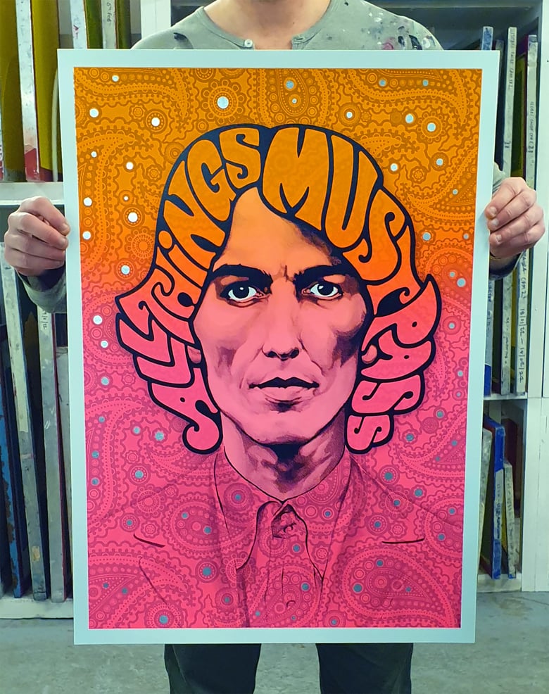 Image of George Harrison Psychedelic 'All Things Must Pass' hand finished screen print