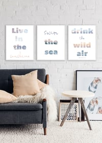 Image 1 of Set of 3 Prints - Ralph Waldo Emerson - Live in The Sunshine Quote