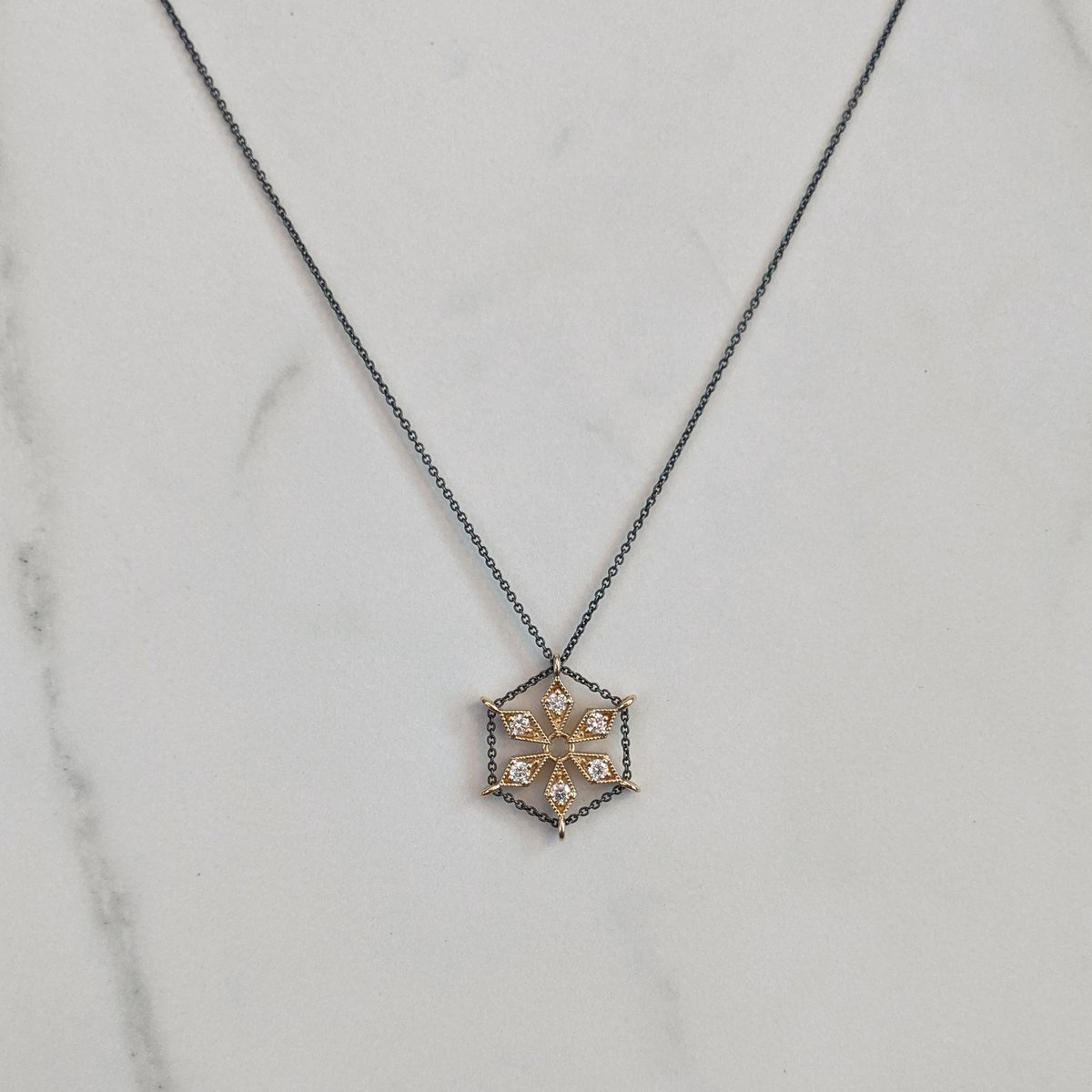 Image of Chain Halo Hex Pendant 