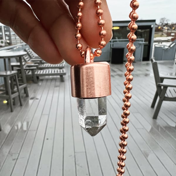 Image of Quartz Baby Crystal Key Necklace