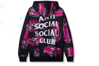 Image 1 of Anti Social Social Club 3AM On Melrose All Over Hoodie Black/Pink