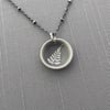 Small Sterling Silver Saucer Fern Necklace