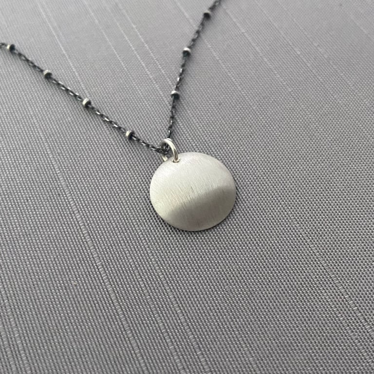 Small Sterling Silver Saucer Fern Necklace Image 5