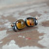 Montana agate and diamond studs