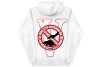 Image 1 of Pop Smoke x Vlone Stop Snitching Hoodie White