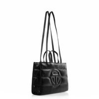 Image 1 of Telfar x Moose Knuckle Puff Shopper Tote Medium Black