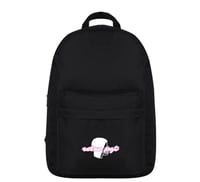 Retro PGT Black Bookbag with pink outline letters