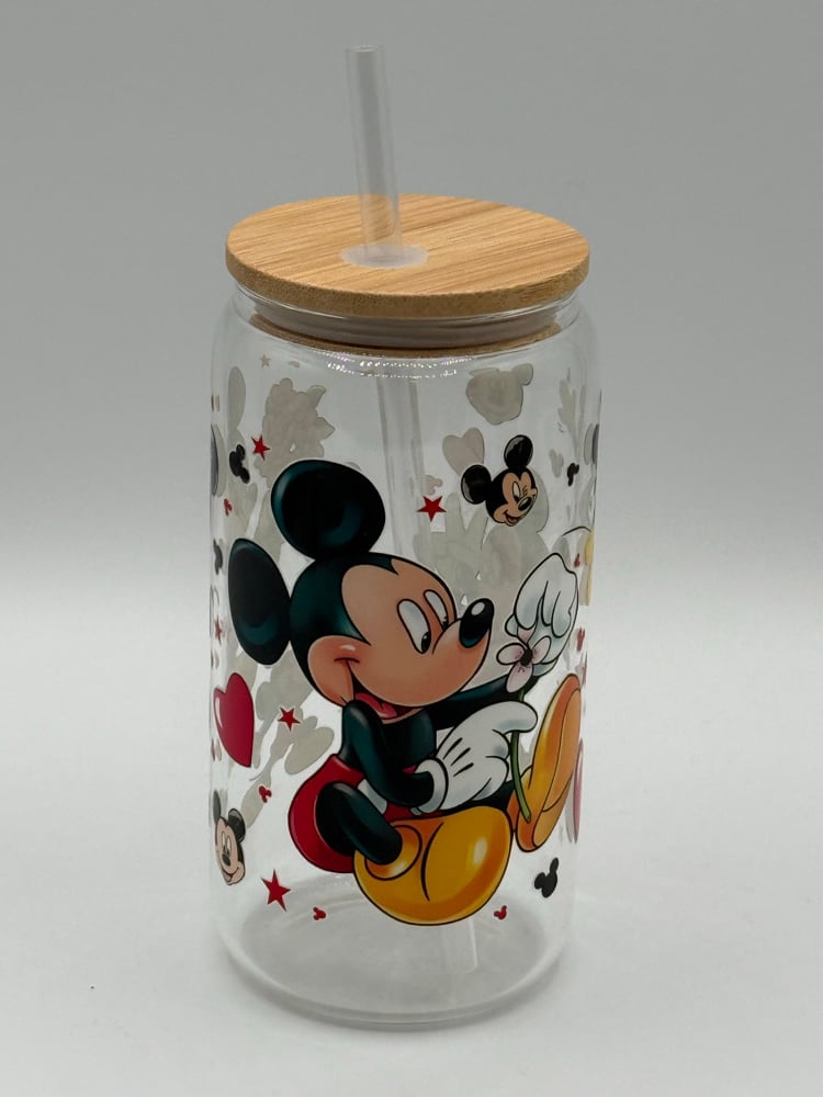 Image of 16oz Mickey Mouse Glass Tumbler